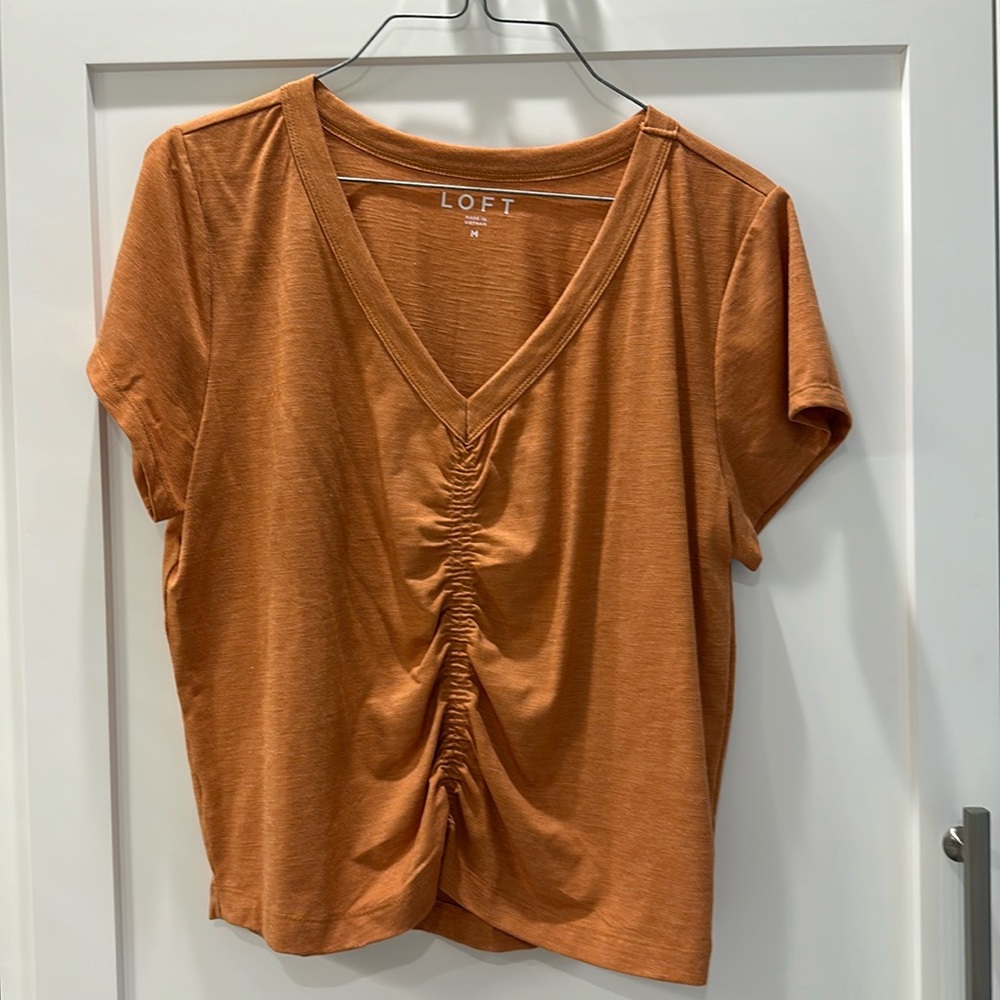 Loft Orange too short sleeve